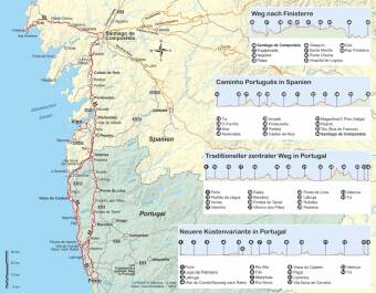 Portugal Spanien: Jakobsweg Caminho Português von Porto nach Santiago und Finisterre