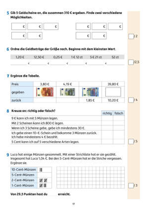 Übungsheft mit Tests in Mathe 3. Klasse