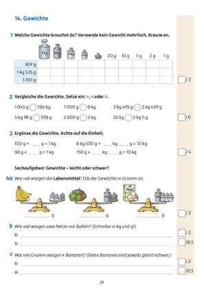 Übungsheft mit Tests in Mathe 3. Klasse
