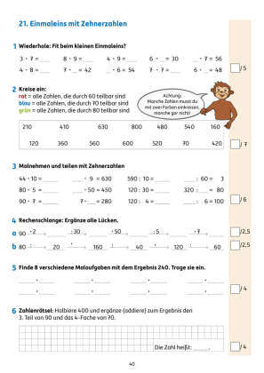 Übungsheft mit Tests in Mathe 3. Klasse