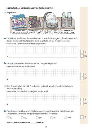 Übungsheft mit Tests in Mathe 3. Klasse