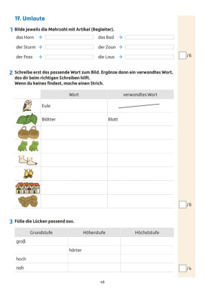 Übungsheft mit Tests in Deutsch 3. Klasse