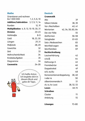 Mathe und Deutsch 4. Klasse Übungsblock