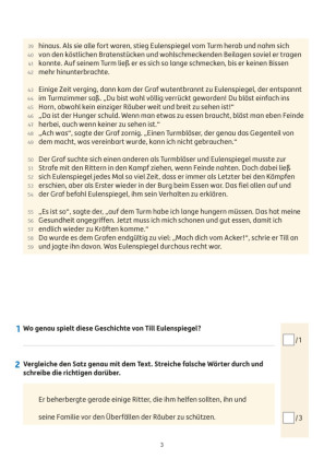 Übungsheft mit Lesetests in Deutsch 4. Klasse