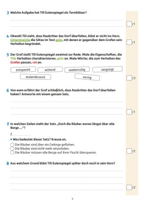 Übungsheft mit Lesetests in Deutsch 4. Klasse