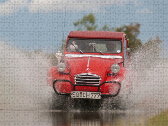 CALVENDO Puzzle Citroën 2CV - Ente rot | 1000 Teile Lege-Größe 64x48cm Foto-Puzzle für glückliche Stunden