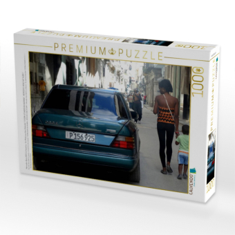 CALVENDO Puzzle Mercedes-Benz 200 E in Havanna - Ein Motiv aus dem Kalender "STERN-STUNDEN IN HAVANNA - MERCEDES-BENZ AUF KUBA" | 1000 Teile Lege-Größe 64x48cm Foto-Puzzle für glückliche Stunden