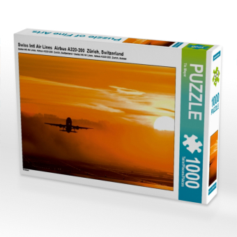 CALVENDO Puzzle Swiss Intl Air Lines Airbus A320-200 Zürich, Switzerland | 1000 Teile Lege-Größe 64 × 48 cm Foto-Puzzle für glückliche Stunden