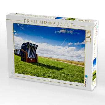 CALVENDO Puzzle Strandkorb | 1000 Teile Lege-Größe 64x48cm Foto-Puzzle für glückliche Stunden