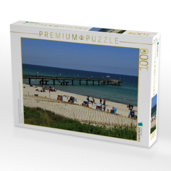 CALVENDO Puzzle Strand und Seebrücke des Ostseebades Rerik | 1000 Teile Lege-Größe 64x48cm Foto-Puzzle für glückliche Stunden