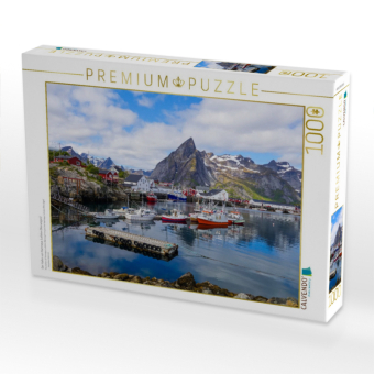 CALVENDO Puzzle Der Hafen von Hamnøya, Lofoten (Norwegen) | 1000 Teile Lege-Größe 64x48cm Foto-Puzzle für glückliche Stunden