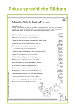 Literacy-Projekt zum Bilderbuch Zilly und Zingaro: Zilly, die Zauberin