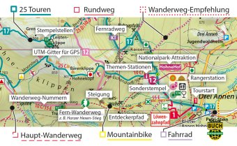 Der Brocken, Wander- und Mountainbike-Karte