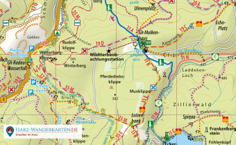 Der Brocken, Wander- und Mountainbike-Karte