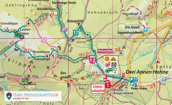 Der Brocken, Wander- und Mountainbike-Karte