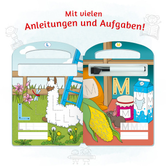 Schreib und wisch weg - Erste Buchstaben, m. Stift