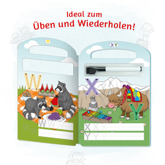 Schreib und wisch weg - Erste Buchstaben, m. Stift