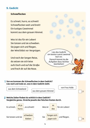 Übungsheft mit Lesetests in Deutsch 2. Klasse