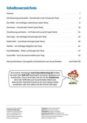 Übungsheft mit Tests im Sachunterricht 3. Klasse