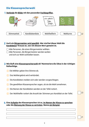 Übungsheft mit Tests im Sachunterricht 3. Klasse