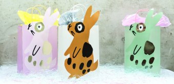 Geschenktüte Ostern, Hase, Rosa, FSC Mix