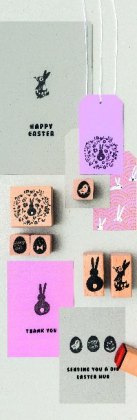 Stempelset Ostern, Hasen/Eier, FSC 100% 