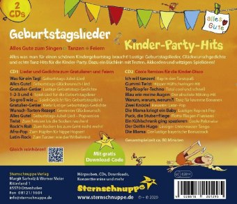 Geburtstagslieder & Kinder-Party-Hits,2 Audio-CD