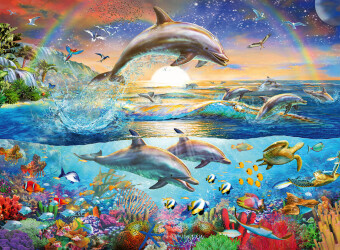 Kinderpuzzle 300 XXL Teile - Delfinparadies