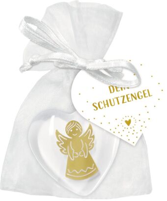 Handschmeichler Kunstharz - Herz mit Engel