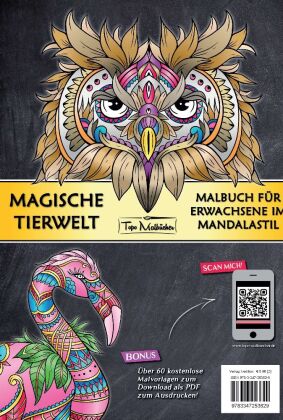 Malbuch mit Tieren: Magische Tierwelt Ausmalbilder im Mandala Stil - Topo Malbücher®