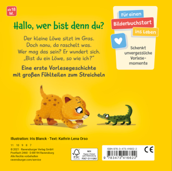 Mein erstes Vorlese-Fühlbuch - Bist du ein Löwe?