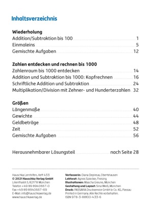 Mein Übungsheft Rechnen 3. Klasse
