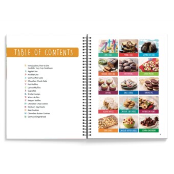 Kids Easy Cup Cookbook: Baking with Kids (Part 1), Baking box set incl. 5 colorful measuring cups, m. 1 Buch, m. 5 Beilage