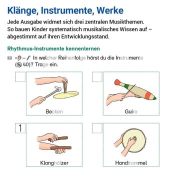 Das Übungsheft Musik 1/2, m. 1 Audio-CD