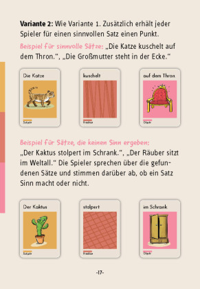 Der Kaktus stolpert im Schrank. Sätze aus Satzgliedern bilden
