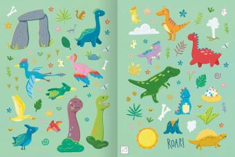 Erstes Stickern Metallic - Dinosaurier