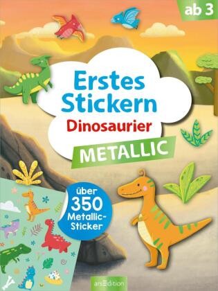 Erstes Stickern Metallic - Dinosaurier