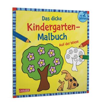 Ausmalbilder für Kita-Kinder: Das dicke Kindergarten-Malbuch: Auf der Wiese