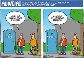 Finde den Fehler - Bildersuchrätsel mit Cartoons