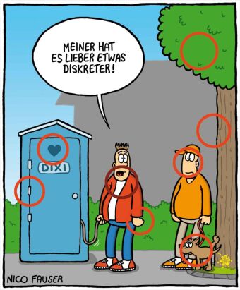 Finde den Fehler - Bildersuchrätsel mit Cartoons