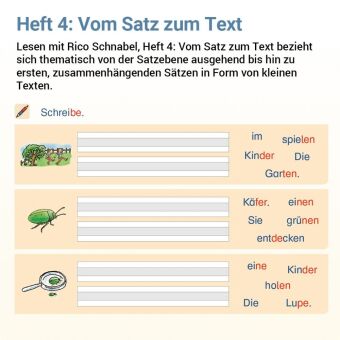 Lesen mit Rico Schnabel, Heft 4: Vom Satz zum Text - silbierte Ausgabe