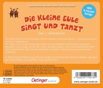 Die kleine Eule singt und tanzt. Das 2. Liederalbum,1 Audio-CD