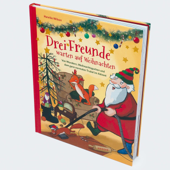 Drei Freunde warten auf Weihnachten