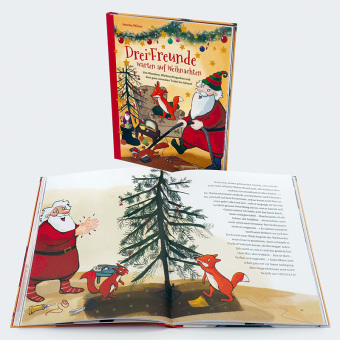 Drei Freunde warten auf Weihnachten
