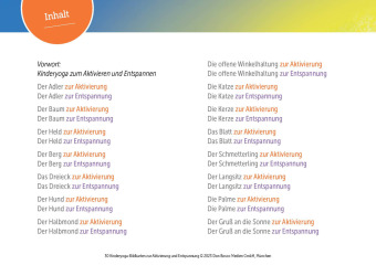 30 Kinderyoga-Bildkarten zur Aktivierung und Entspannung