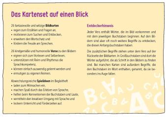 Abc-Entdeckerkarten mit Bildern und Reimen
