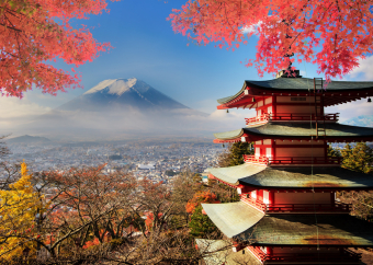 Lais Puzzle Mount Fuji Japan in Herbstfarben 2000 Teile
