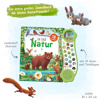 TRÖTSCH - Soundbuch "In der Natur" | Interaktives Soundbuch mit 18 realistischen Geräuschen aus der Natur, zauberhaften Illustrationen und eingängigen Reimen für die Kleinsten | Ab 18 Monaten