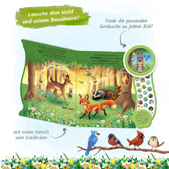 TRÖTSCH - Soundbuch "In der Natur" | Interaktives Soundbuch mit 18 realistischen Geräuschen aus der Natur, zauberhaften Illustrationen und eingängigen Reimen für die Kleinsten | Ab 18 Monaten
