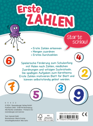 Mein Block zum Schulanfang: Erste Zahlen